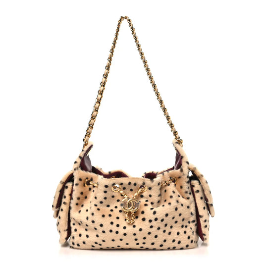 Pony Hair Mini 25 Handbag Beige Black