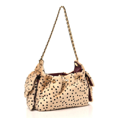 Pony Hair Mini 25 Handbag Beige Black